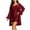 Wine, variant on Women's Silky Satin Robe - Lightweight Kimono Bathrobe with Bell Sleeves and Ruffle Hem, Elegant Lounge Wear for Bridal & Spa