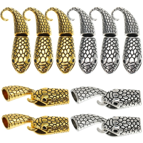 ColoMX 10 pares de cierres de cabeza de serpiente para bisutería, hebillas de aleación para pulseras, collares y proyectos de manualidades. Accesorios de bisutería.