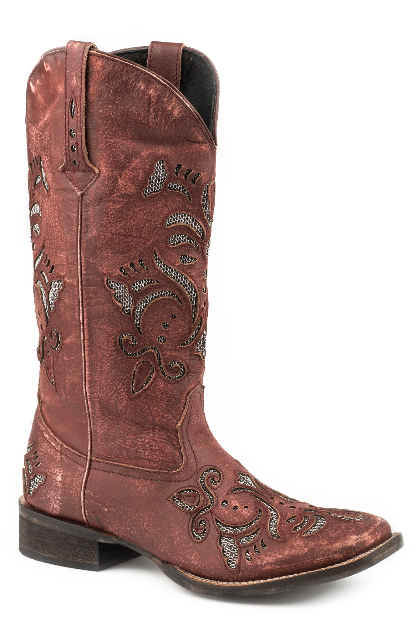 red leather cowboy boots womens
