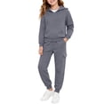 thumbnail image 6 of Ulanda Boys 2 Piece Outfits Sweatsuit Hoodie and Sweatpants Tracksuit Athletic Jogger Sets Toddler Kids Matching Sets (Grey, 3-4 Years), 6 of 6