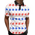 thumbnail image 1 of YDLCAFD Mode Hommes Printemps Été Décontracté Manches Courtes Col Rabattu T-Shirts Imprimés Haut Blouse, 1 of 5