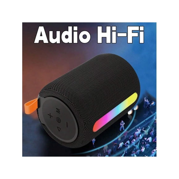 Bocina Portátil Cilíndrica Premium - Bocina Bluetooth de 52mm de Rango Completo - Bocina Portátil Bluethooth con Luz Ambiental Artística - Bocinas Bluetooth con Sonido Estéreo Envolvente,204415008