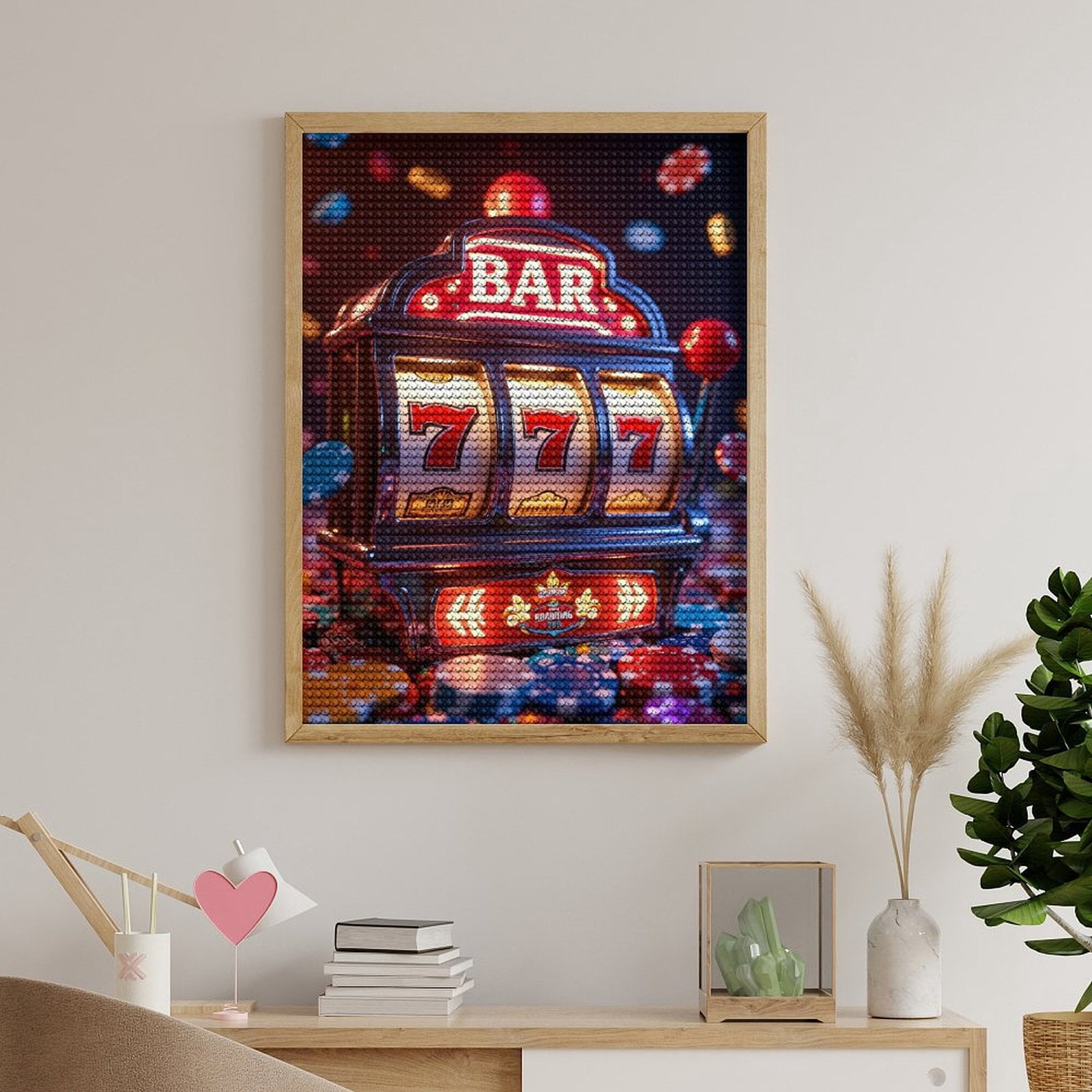 Diamond Art Kits for Adults, Slot Machine Jackpot Casino 777 5D Diamond Painting Kits for Adults Beginners, DIY Full Drill Diamond Painting, Gem Art and Crafts 12x16