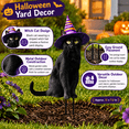 thumbnail image 2 of Halloween Garden Stake, Witch Hat Cat, Metal Yard Decor, 2 of 4