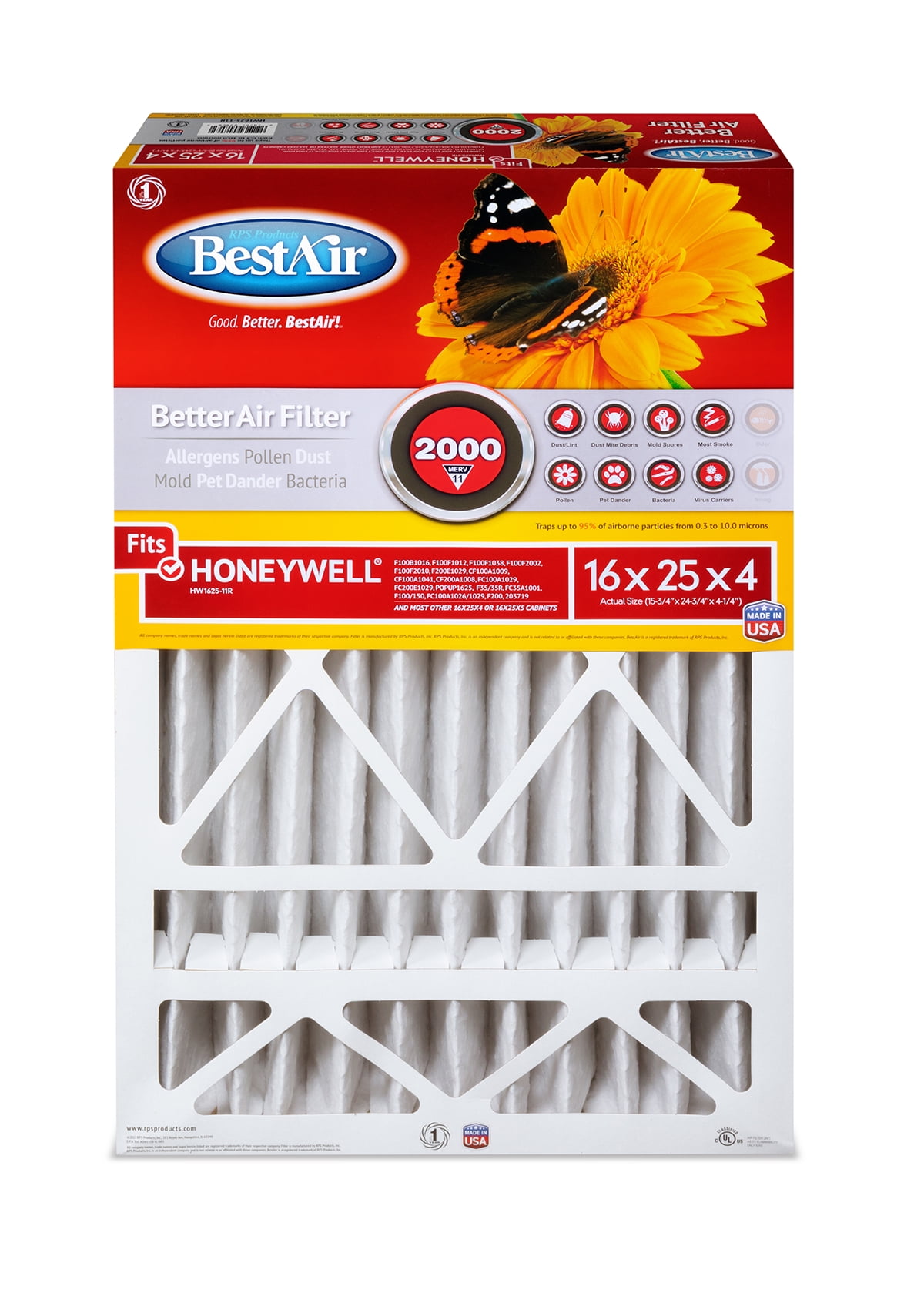 BestAir Extreme Allergens, Pollen & Dander Air Cleaning Filter For Honeywell