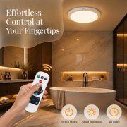 Rechargeable LED Ceiling Light with Motion Sensor, 3 Light Modes, 10‑Level Brightness Adjustment, Remote Control, Dimmable & Timer Function, for Living Room, Bathroom, Pantry