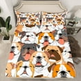 thumbnail image 2 of jejeloiu Cartoon Puppy Dog Full Size Sheets,Kawaii Pet Lover Bed Sheets,Brown White Sheet Sets For Girl Boy,Ultra Soft Home Decor,4pcs, 2 of 7