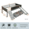 thumbnail image 5 of Bellemave Twin Size Low Loft Bed with Slide, Climbing Frame, Two Movable Drawers, Multifunctional Chalkboard(Wood, Gray), 5 of 10