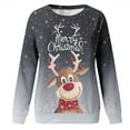 thumbnail image 4 of Noël Femmes Sweat-Shirt à Manches Longues Fermeture Cardigan Imprimé Mode Pull-Over Col Rond Chaud Chandail Vacances Noël Outwear Veste de Longueur Moyenne, 4 of 6