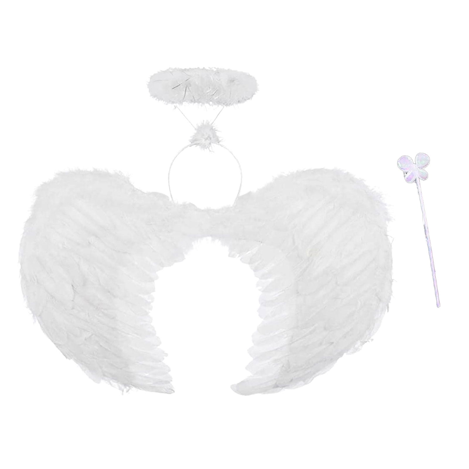 Angel Wings and Halo White Angel Wings for Kids Adult Halloween Xmas 