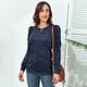 thumbnail image 2 of Blusa tipo jersey Nikou sudadera de cuello redondo manga larga, 2 of 5