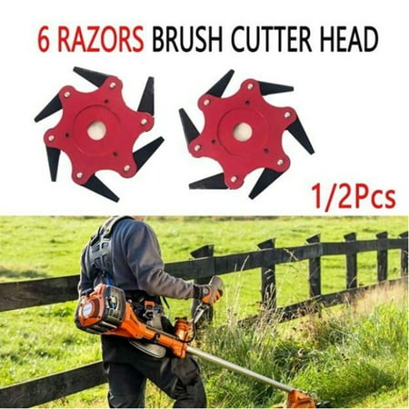 Lawn Mower Outdoor Trimmer Grass Head Cutter 6 Steel Blades Razors Tooth 65Mn Lawn Mower Grass Weed Eater Brush Cutter Garden Lawn Tool Replacement (Best Commercial Mower For Wet Grass)