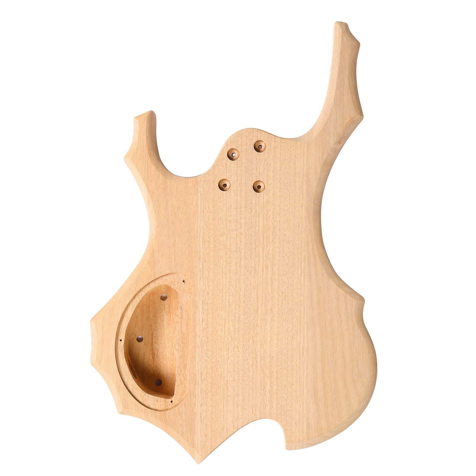 Ktaxon DIY Electric Bass Guitar Kits 4 String with Mahogany Body, Ebony Fingerboard and Maple Nec - Flame
