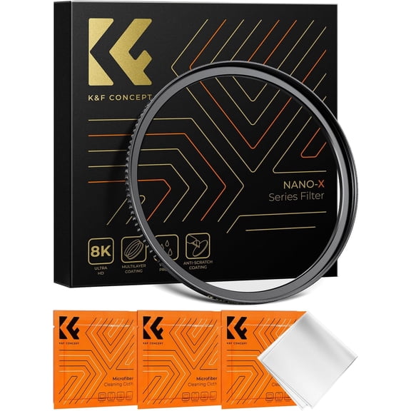 K&F CONCEPT 77mm to 82mm Step-Up Lens Filter Adapter Ring CNC Machined Brass Filter Adapter Rings for 77mm Lens Install 82mm Filter