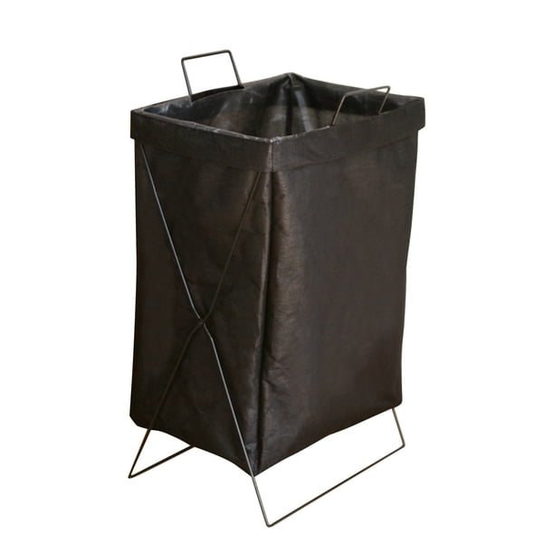 Cesto de ropa impermeable, grande, con asa de metal, plegable, para guardar juguetes, ropa, ropa, baño y sala de estar.