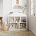 thumbnail image 1 of Estantería infantil blanca de madera con 5 compartimentos y techo - Organizador moderno para libros y juguetes - Perfecta para habitaciones infantiles, aulas y salas de juegos - Color blanco, 1 of 8