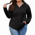 thumbnail image 3 of PINKSIR Womens Plus Size Hoodies Trendy Fall Fashion V Neck Oversized Sweatshirt Tops Clothes,Size 2X-4X, 3 of 7
