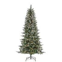 7 ft. Pre Lit Clear Incandescent Natural Cut Lightly Flocked Artic Pine