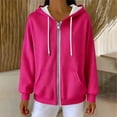 thumbnail image 2 of Kukoosong Women's Casual Jacket, Fashion Solid Color Long Sleeve Hoodies, Full Zip Up Sherpa Lined Sweatshirt Jacket Coat, 2 of 7