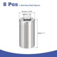 thumbnail image 2 of 8 Pcs Entretoises en Acier Inoxydable 304 9/16 Pouces OD x 1/4 Pouces ID x 1 Pouces Longueur (14x6x25mm) Vis Support de Bague Finition Simple Non Filetée Entretoises Rondes en Métal pour Vis M3 Boulons et Tringles, Argent, 2 of 6