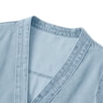thumbnail image 6 of Sheghy Cardigan for Women with Pockets Vintage V Neck Denim Button Long Sleeve Pocket Casual Cardigan Light Blue M, 6 of 8