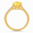 thumbnail image 2 of 2.21 ct Oval Cut Natural Citrine Solitaire with Simulated Diamond Accents 18K Yellow Gold Womens Engagement Ring, 2 of 5