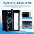thumbnail image 3 of Newair 12 Bottle Wine Cooler Refrigerator, Freestanding Wine Fridge with Stainless Steel & Double-Layer Tempered Glass Door, Quiet Compressor Cooling for Reds, Whites, and Sparkling Wine, 3 of 24