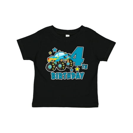

Inktastic 4th Birthday Monster Truck Gift Toddler Boy Girl T-Shirt