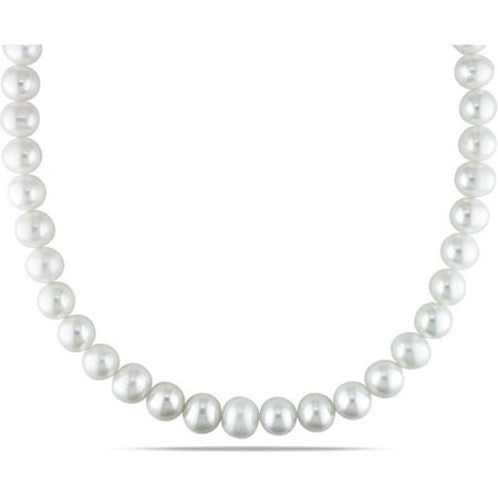 Miabella 10-11mm White Cultured Freshwater Pearl Sterling Silver Strand Necklace, 18