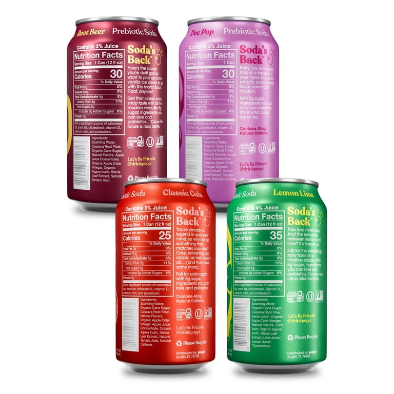 Poppi Prebiotic Soda Classics Variety Pack, 12 oz, 12 Cans photo 2