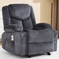 thumbnail image 4 of JONPONY Manual Recliner Chair with Heat Therapy and Massage Function, Heavy Duty Reclining Mechanism Massage Chair, Elderly Single Rocker Sofa with Cup Holders for Bedroom Home Theater,Grey, 4 of 11