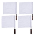 thumbnail image 1 of Miangastore 4pcs Events Referee Flag Match Stainless Steel Pole Flag Hand Signal Flags (White), 1 of 8