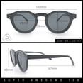 thumbnail image 3 of Hipster Keyhole Bridge Round Horn Rim Plastic Gentlemanly Sunglasses [All Black], 3 of 8
