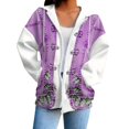 thumbnail image 4 of Breezora Women's Hooded Zip Up Denim Butterfly Print Sweatshirt Loose Fit Long Sleeve Casual Jacket with Pockets, 4 of 6