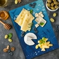 thumbnail image 5 of Nautical Cutting Board, Underwater Sharks Old Ship Compass Windrose Deep Water Bubbles Illustration, Decorative Tempered Glass Cutting and Serving Board, Large Size, Blue White, by Ambesonne, 5 of 5
