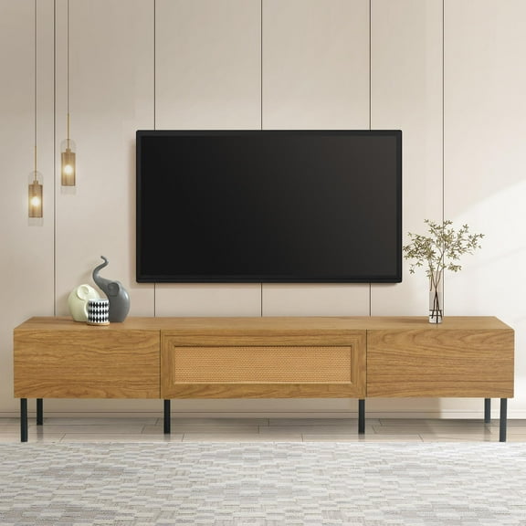 Vinsetto Boho TV Stand for TVs up to 80", Wood