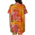 thumbnail image 6 of Cauagu Orange Flower Psychedelic for Women's Round Neck Pajama Set,Short-Sleeved Pajamas Soft Sleepwear Set Summer Pajamas Set Lounge Sets 2-Piece Pj-4X-Large, 6 of 6