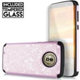 thumbnail image 4 of For Motorola MOTO G6/ XT1925 Hybrid Glass Shock Proof Layers Bumper Slim Protective Case Cover With Temper Glass Screen Protector Pink, 4 of 4