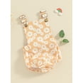 thumbnail image 3 of Suealasg Baby Girls Rompers Infant Girls Denim Jumpsuits Newborn Daisy Print Sleeveless Adjustable Straps Bodysuits Summer Outfits, 3 of 8