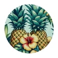 thumbnail image 2 of GOSMITH Picnic Dining Kitchen Farmhouse Round Tablecloth Tropical Pineapple Decorative Pineapple Flower Pillowcase White, 2 of 7