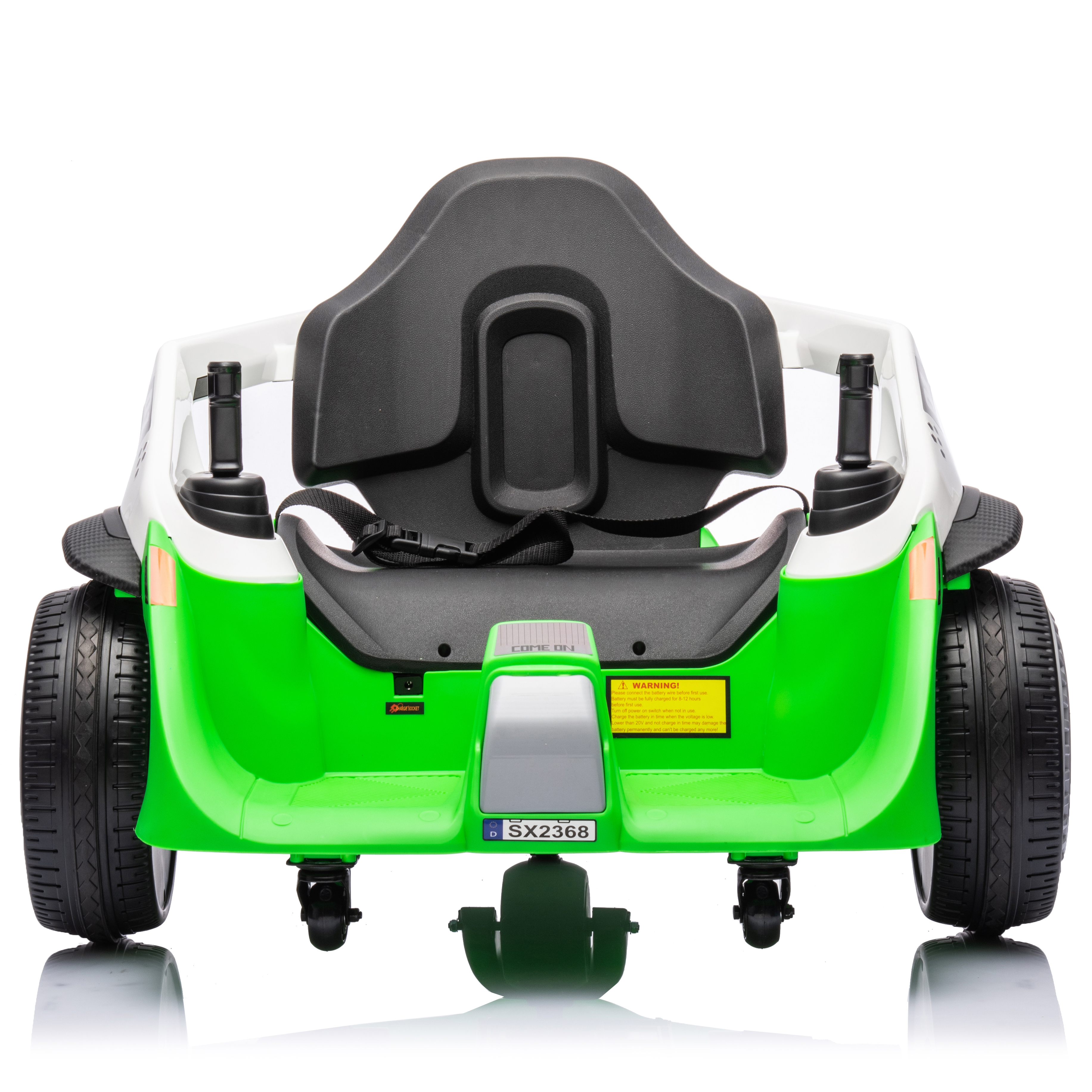 Jorfly 24V Kids Electric Bumper Car, Crazy Bumper Ride on Toys for Kids Teen 3+ , 200w Motors, EVA Tires, 5 MPH-Green