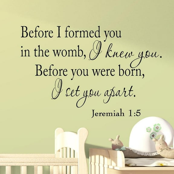 VWAQ Before I Formed You In The Womb I Knew You Vinyl Wall Decal Quote Jeremiah 1-5 Bible Wall Sticker