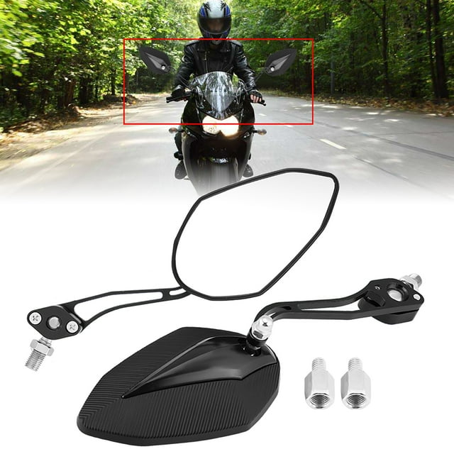 Pair of 8mm 10mm Universal Motorbike Scooter Motorcycle Rearview Mirror Rear View Side Mirrors Black Yellow for Cadiz Mobility Scooter Mirrors Cadiz Mobility Scooter