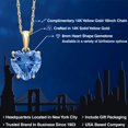 thumbnail image 2 of Gem Stone King 14K Yellow Gold Fancy Blue Zirconia Pendant Necklace for Women | 1.71 Cttw | Gemstone Birthstone | Heart Shape 8MM | With 18 inch Chain, 2 of 6