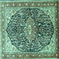 thumbnail image 1 of Ahgly Company Indoor Square Medallion Turquoise Blue Traditional Area Rugs, 6' Square, 1 of 4