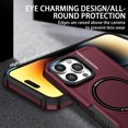 thumbnail image 6 of Dteck for iPhone 16 Pro Case, Magnetic Ring Compatible with Magsafe Wireless Charger, Shockproof Heavy Duty Protection Phone Case Cover, Winered, 6 of 10