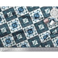 thumbnail image 3 of Soimoi White Rayon Fabric Check & Geometric Decor Fabric Printed Yard 42 Inch Wide, 3 of 5
