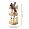 thumbnail image 2 of Estante organizador de maquillaje giratorio 360, accesorios de baño (champán de 3 capas), 2 of 9