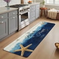 thumbnail image 3 of Runner Rug 2.62'x5.25', Coastal Starfish Non Slip Backing Floor Mats Soft Area Rugs, Absorbent Muddy Dirt Trapping Carpet for Entryway Hallway Kitchen Bedroom Nautical Beach Ocean Creature Wood Plank, 3 of 9