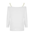 thumbnail image 4 of IROINNID Reduced Women's Off-The-Shoulder Long Sleeve T-Shirt Solid Blouse Casual Basic Tops,White, 4 of 4